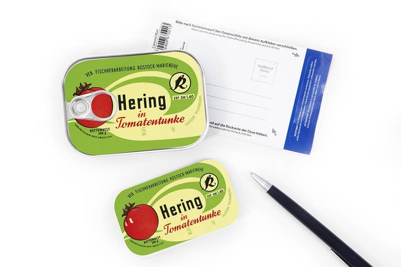 Kaart in blikje Leukste kaartje van Nederland Haring in tomatensaus Wehebbenallesinhuis.nl