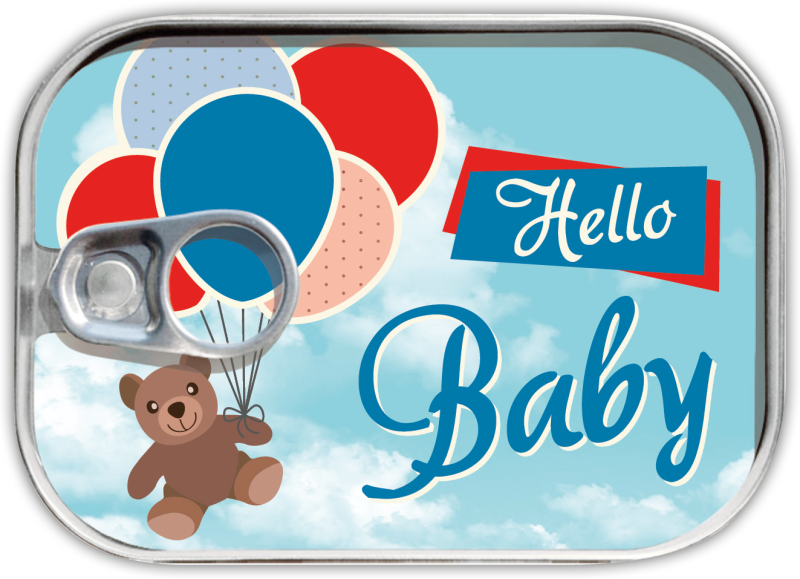 Kaart in blikje Leukste kaartje van Nederland Hello Baby origineel en grappig