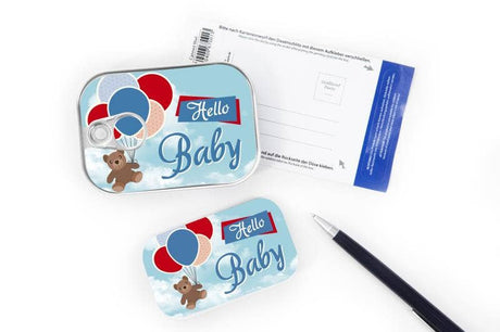 Kaart in blikje Leukste kaartje van Nederland Hello Baby origineel en grappig