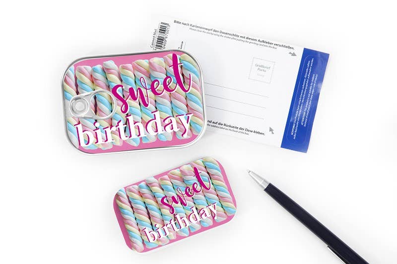 Kaart in blikje Leukste kaartje van Nederland Sweet Birthday Origineel en leuk! Wehebbenallesinhuis.nl