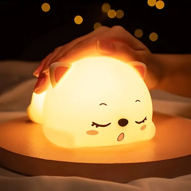 Actie Bedlampje Nachtlampje - Kei Leuke Kitten- USB oplaadbaar - met Timer