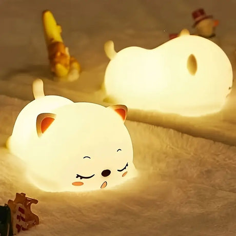 Actie Bedlampje Nachtlampje - Kei Leuke Kitten- USB oplaadbaar - met Timer