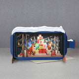 Mooie Pop-up Kerst kaart | Kerst cadeautjes in het bos | Message in a Bottle | Leuk als Cadeau
