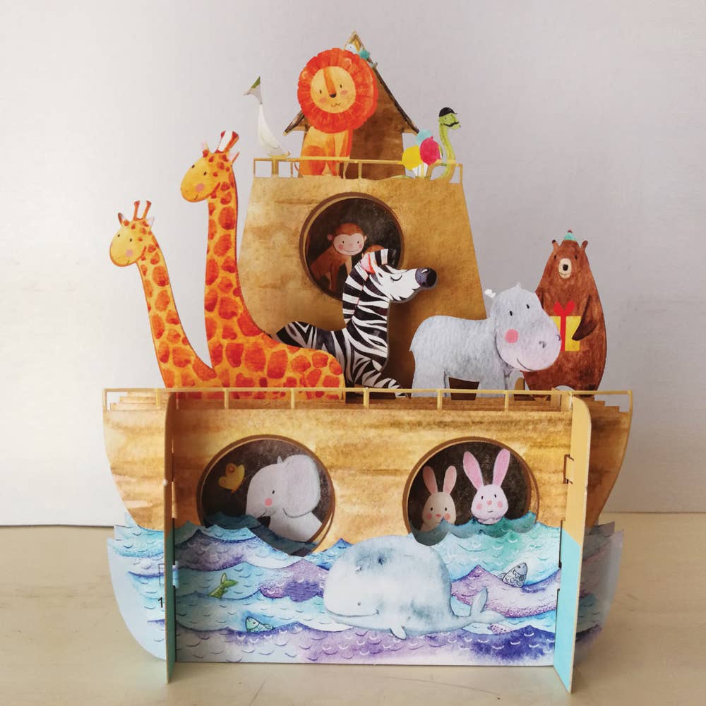 Mooie Pop-up Kinderkaart | Ark van Noach | 3D kaart | Leuk als Cadeau