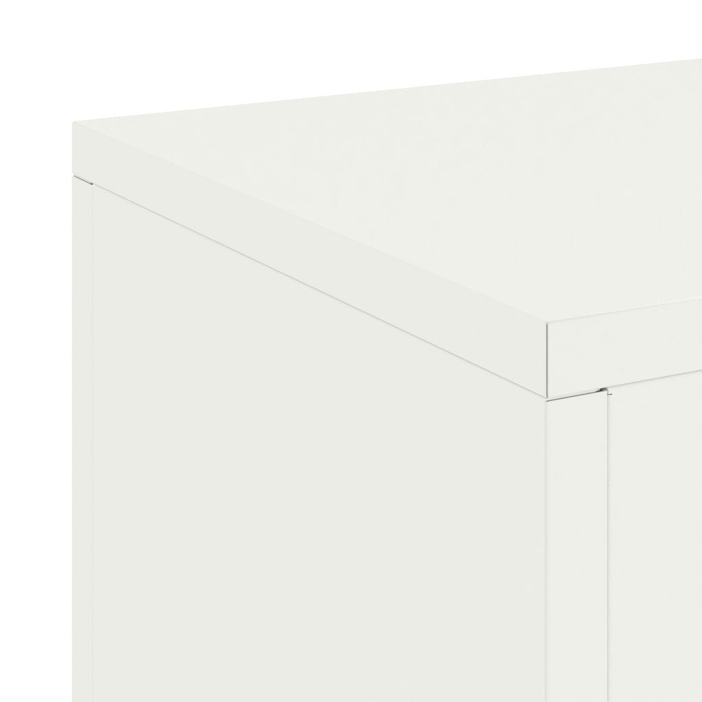 Plantenstandaards 2 st pilaar 24x24x35 cm staal wit