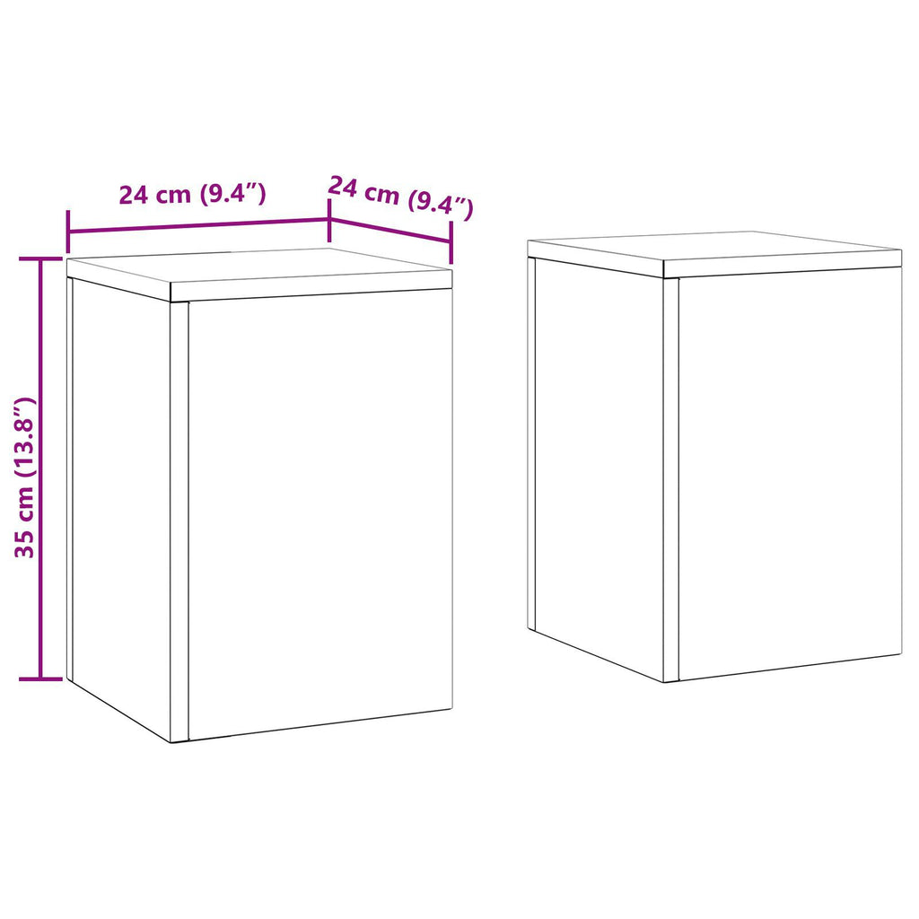 Plantenstandaards 2 st pilaar 24x24x35 cm staal zwart