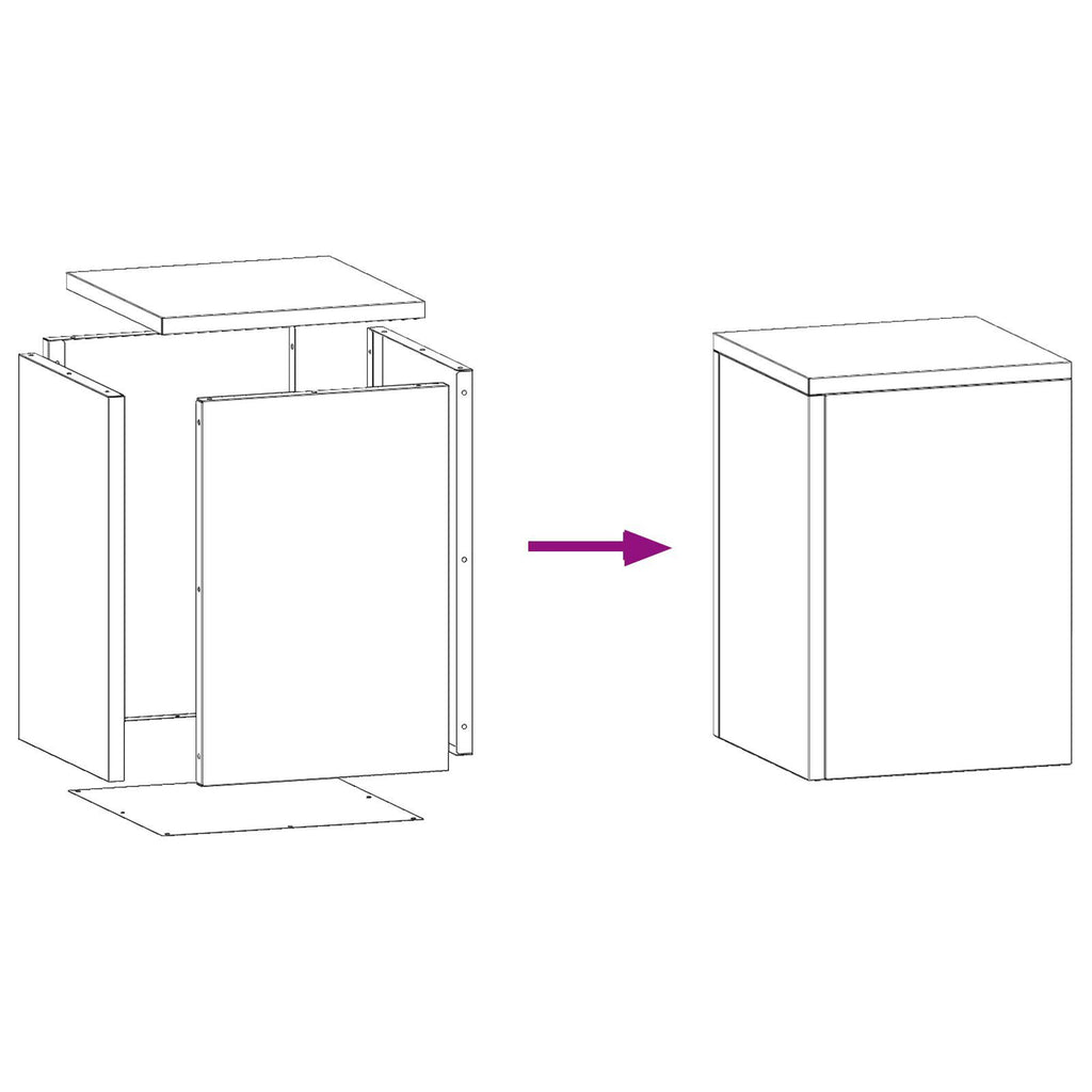 Plantenstandaards 2 st pilaar 24x24x35 cm staal zwart