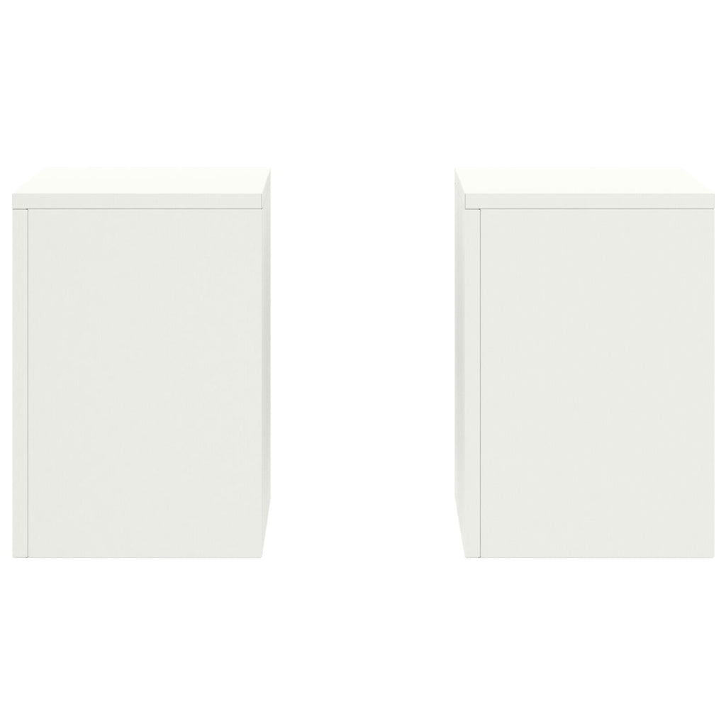 Plantenstandaards 2 st pilaar 24x24x35 cm staal wit