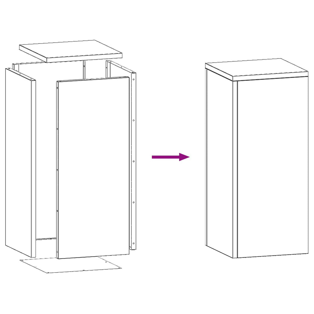 Plantenstandaards 2 st pilaar 24x24x55 cm staal olijfgroen