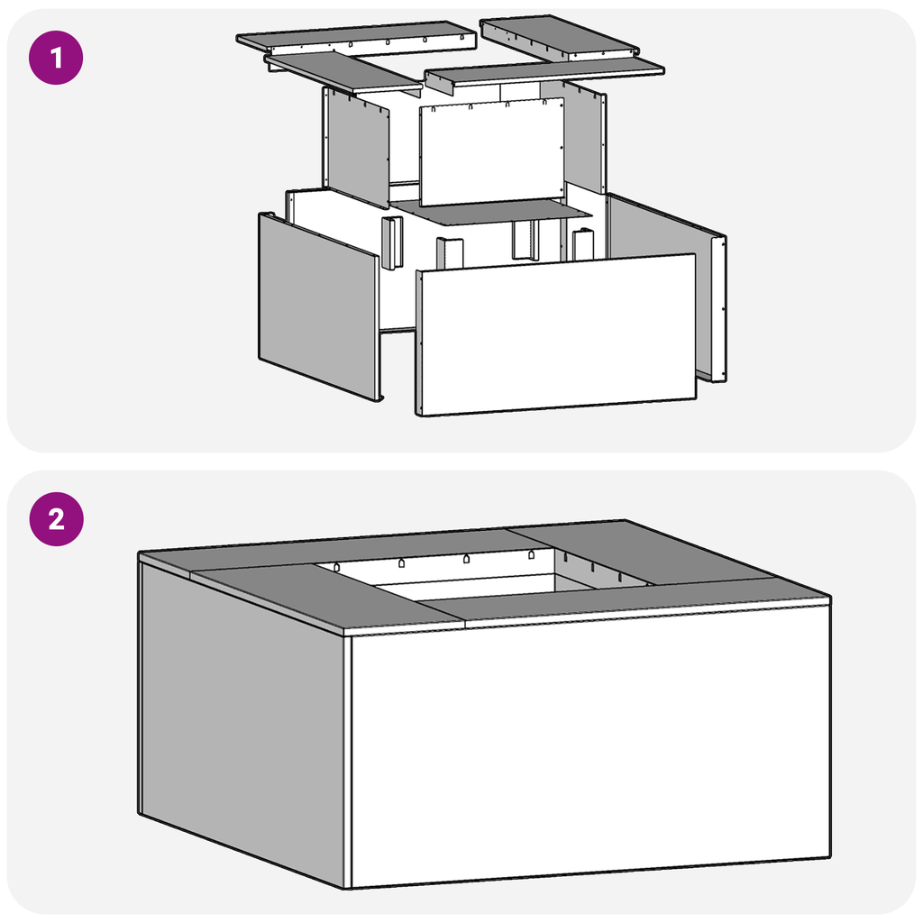 Vierkante Vuurplaats Zwart 60x60x30 cm Staal