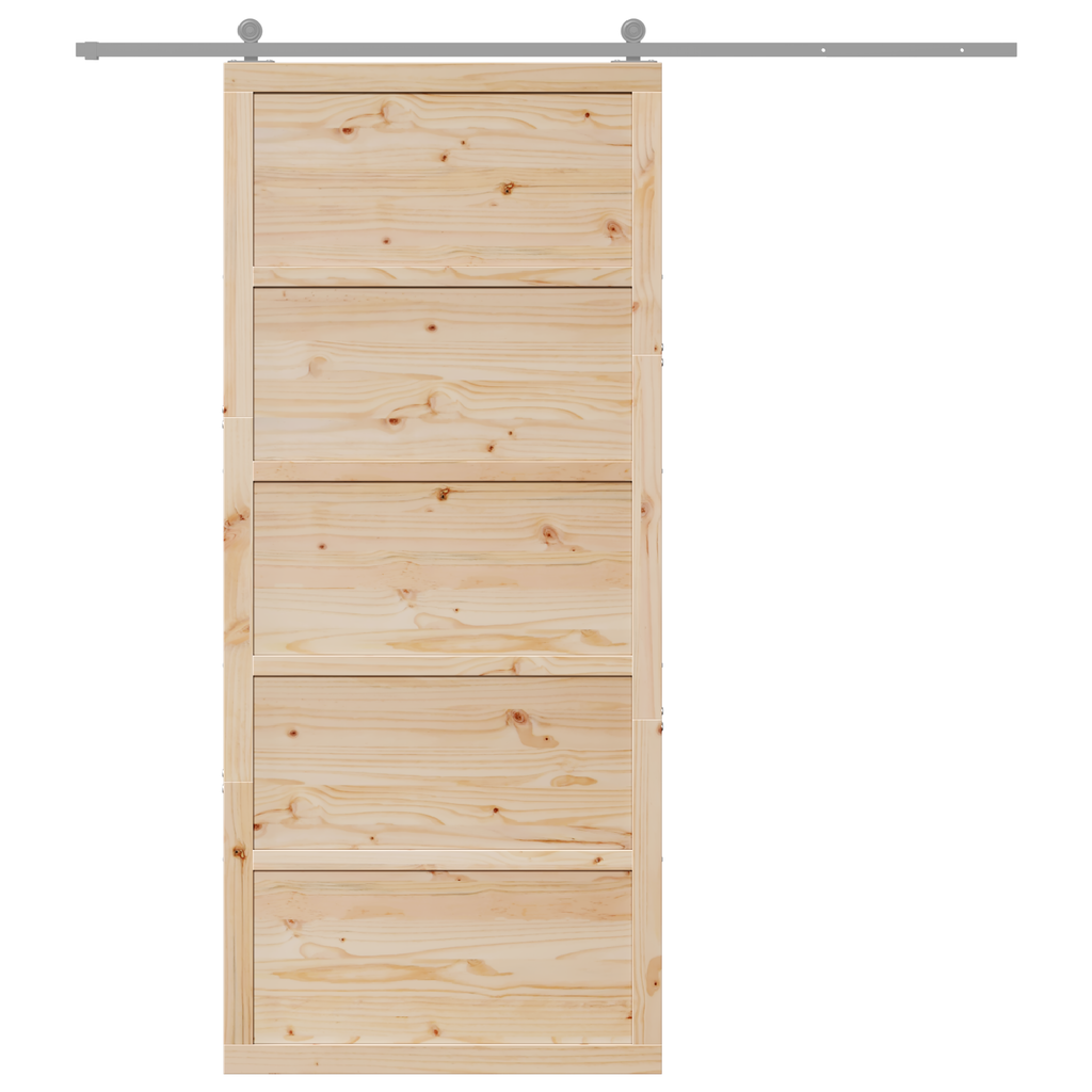 Massieve Gren deur Licht Hout Gren hout 90 x 2.5 x 208 cm
