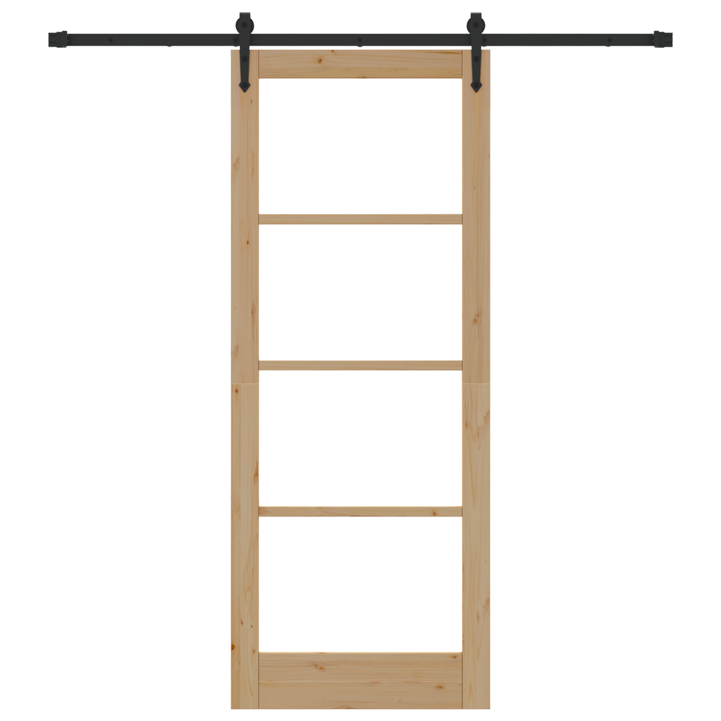 Glijdende Deur met Hardware Set 83x211 cm Massief Vurenhout