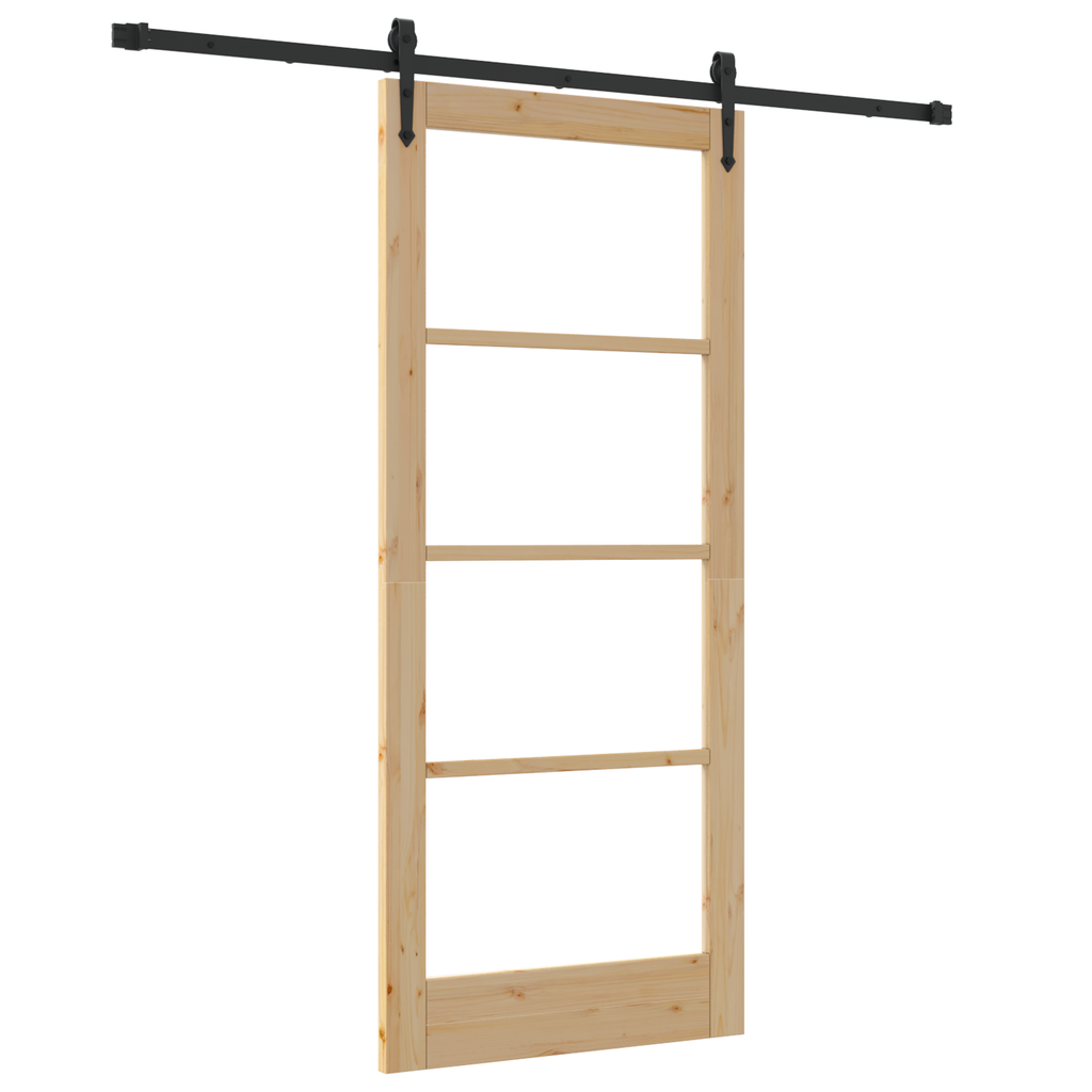 Schuifdeur met Hardware Set 86x198,5 cm Massief Vurenhout