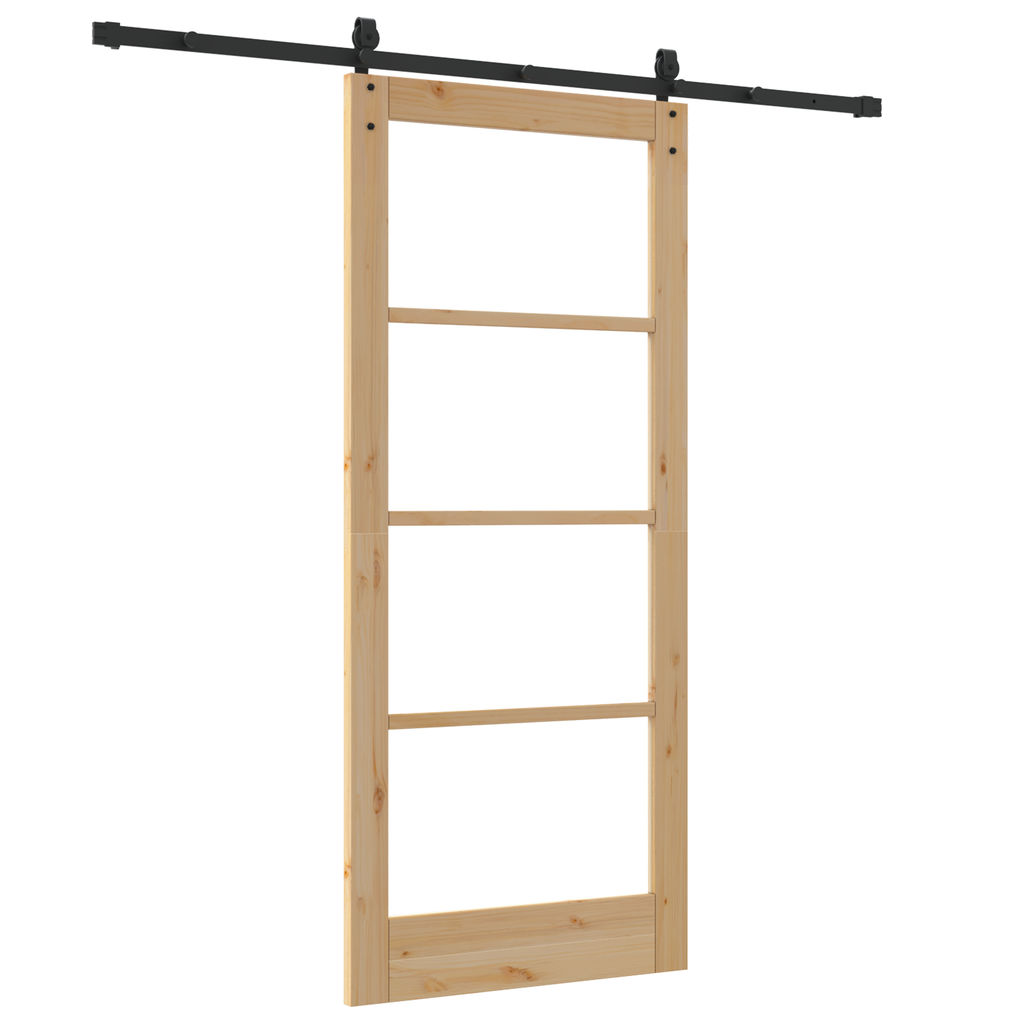 Schuifdeur met Hardware Set 86x198,5 cm Massief Vurenhout