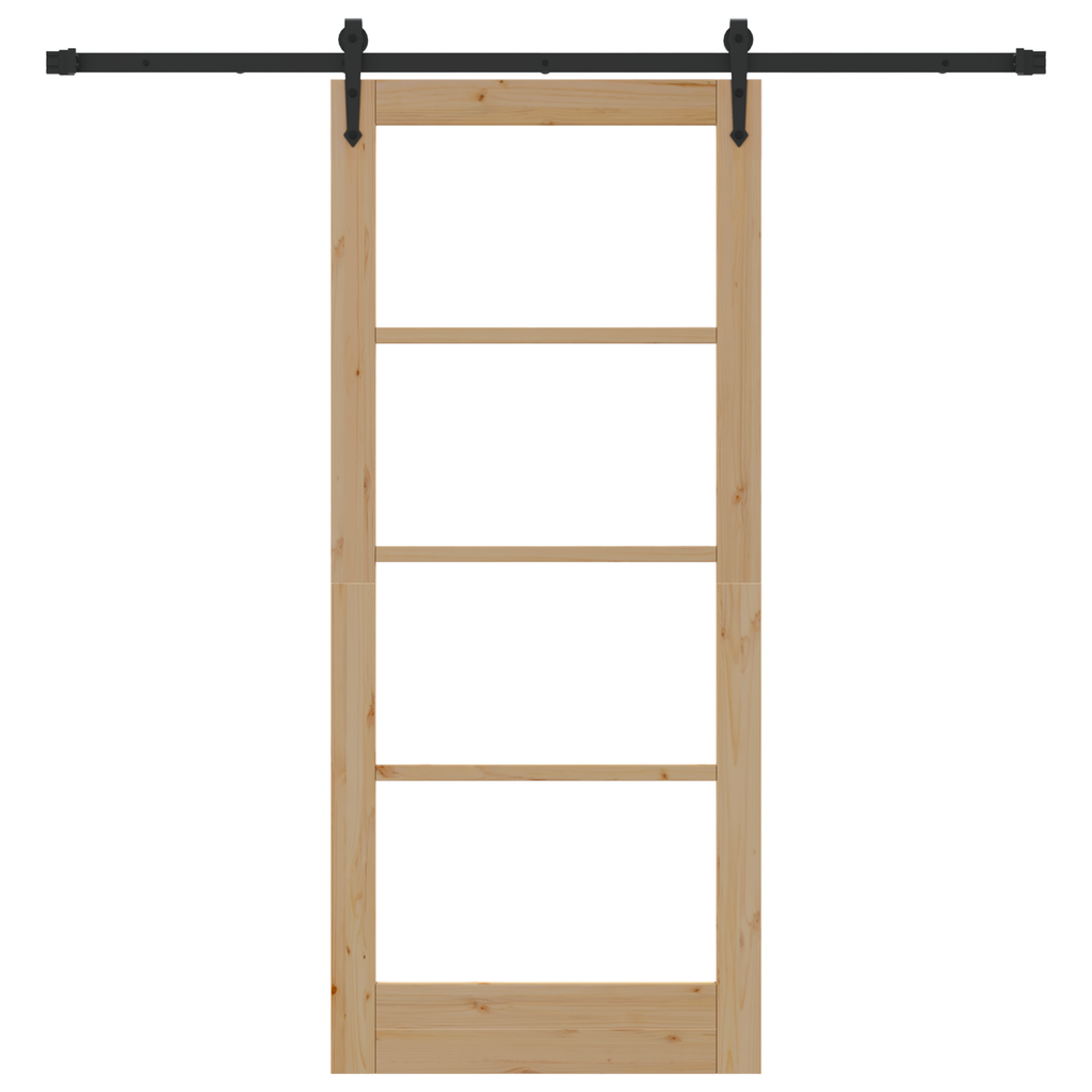 Schuifdeur met Hardware Set 86x198,5 cm Massief Vurenhout