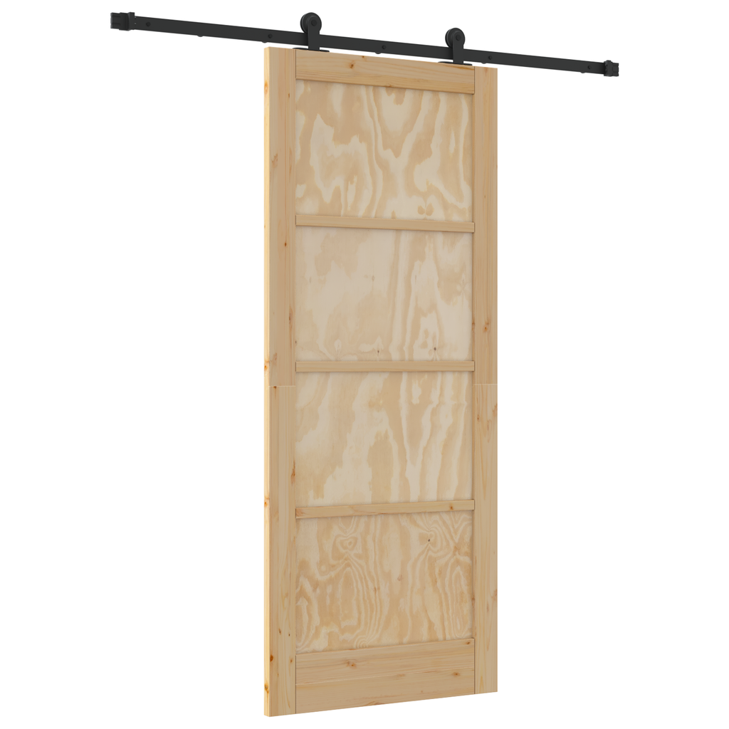 Schuifdeur met hardware set 83x202 cm massief vurenhout