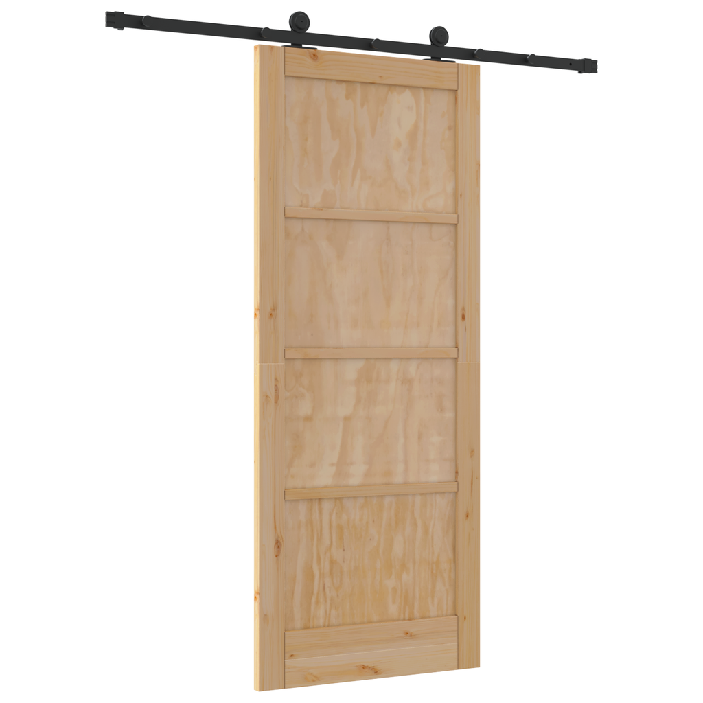 Schuifdeur met hardware set 83x202 cm massief vurenhout
