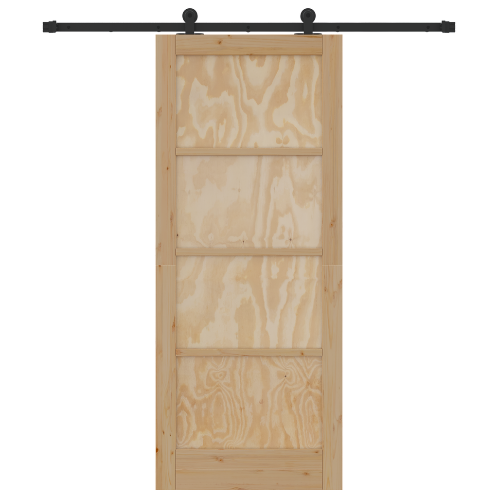 Schuifdeur met hardware set 83x202 cm massief vurenhout