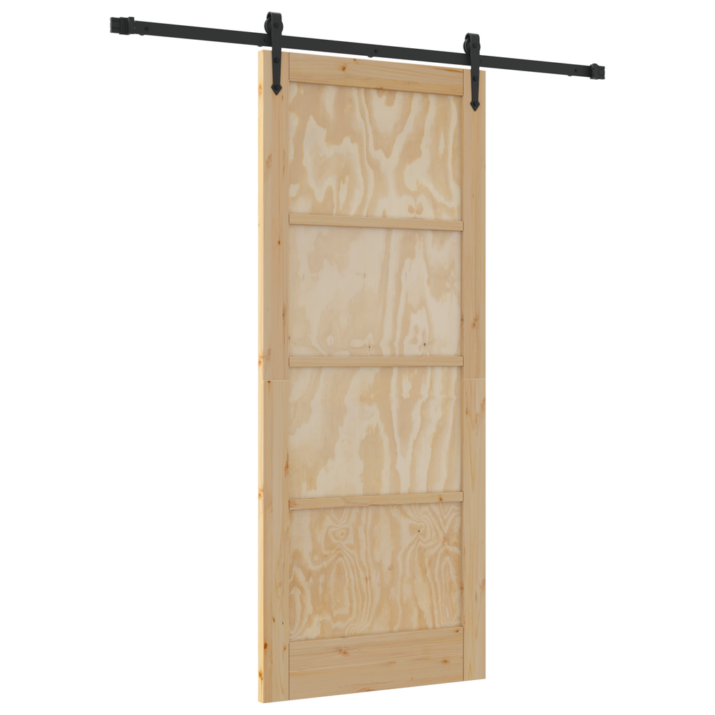 Schuifdeur met Hardware Set 83x202 cm Massief Vurenhout