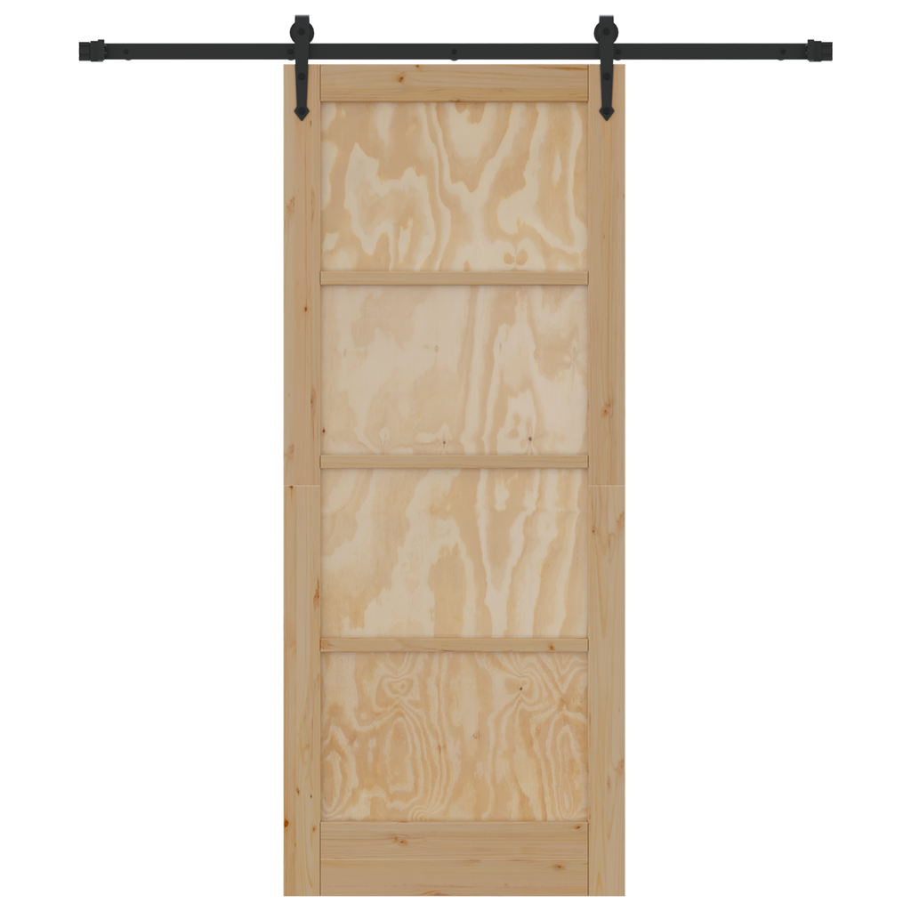 Schuifdeur met Hardware Set 83x202 cm Massief Vurenhout
