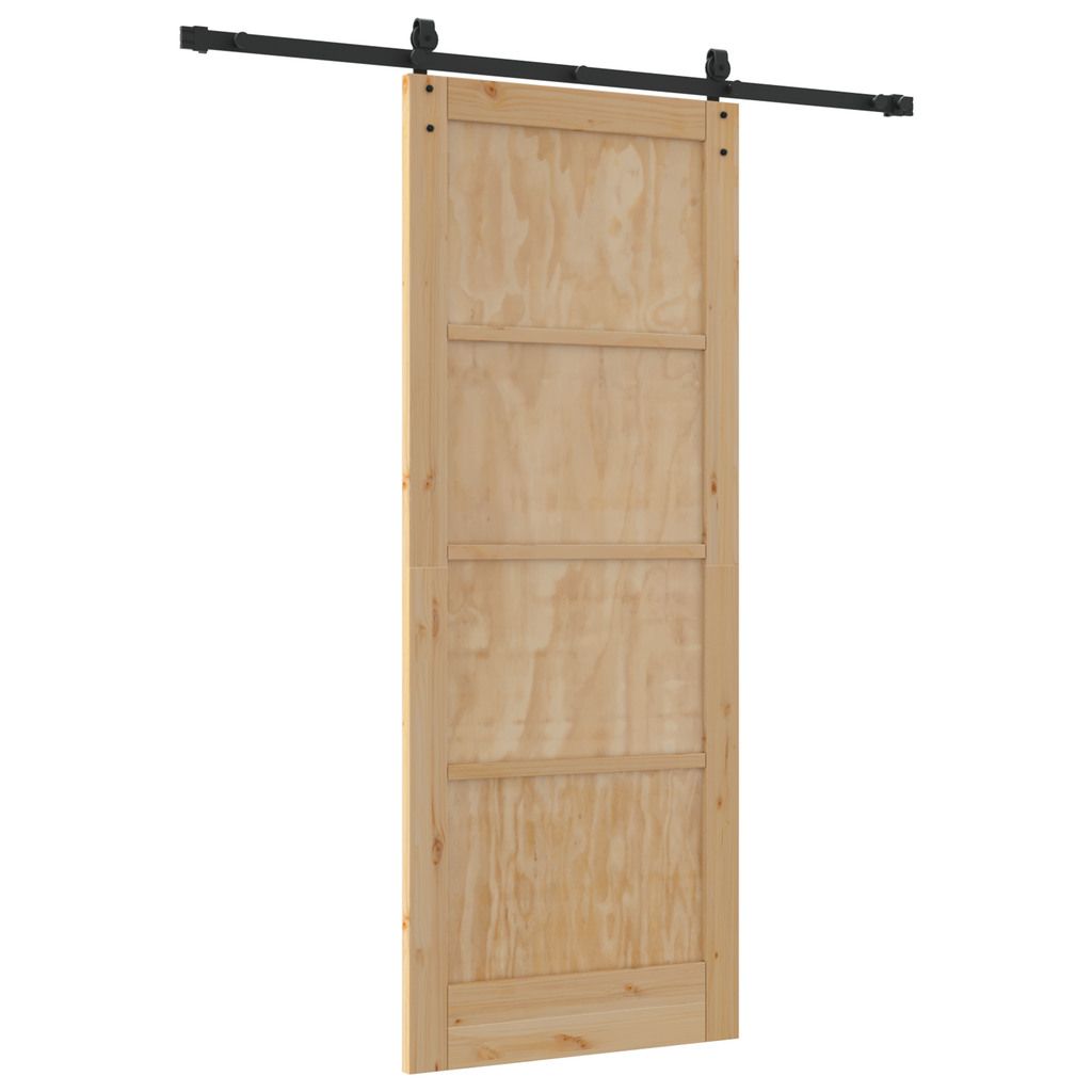Schuifdeur met bevestigingsset 83x211 cm Massief vurenhout