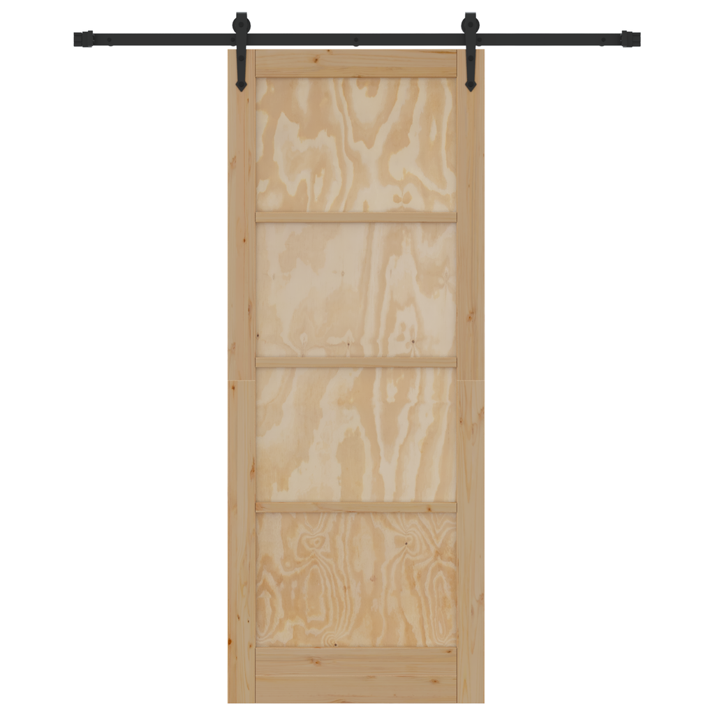 Schuifdeur met bevestigingsset 83x211 cm Massief vurenhout