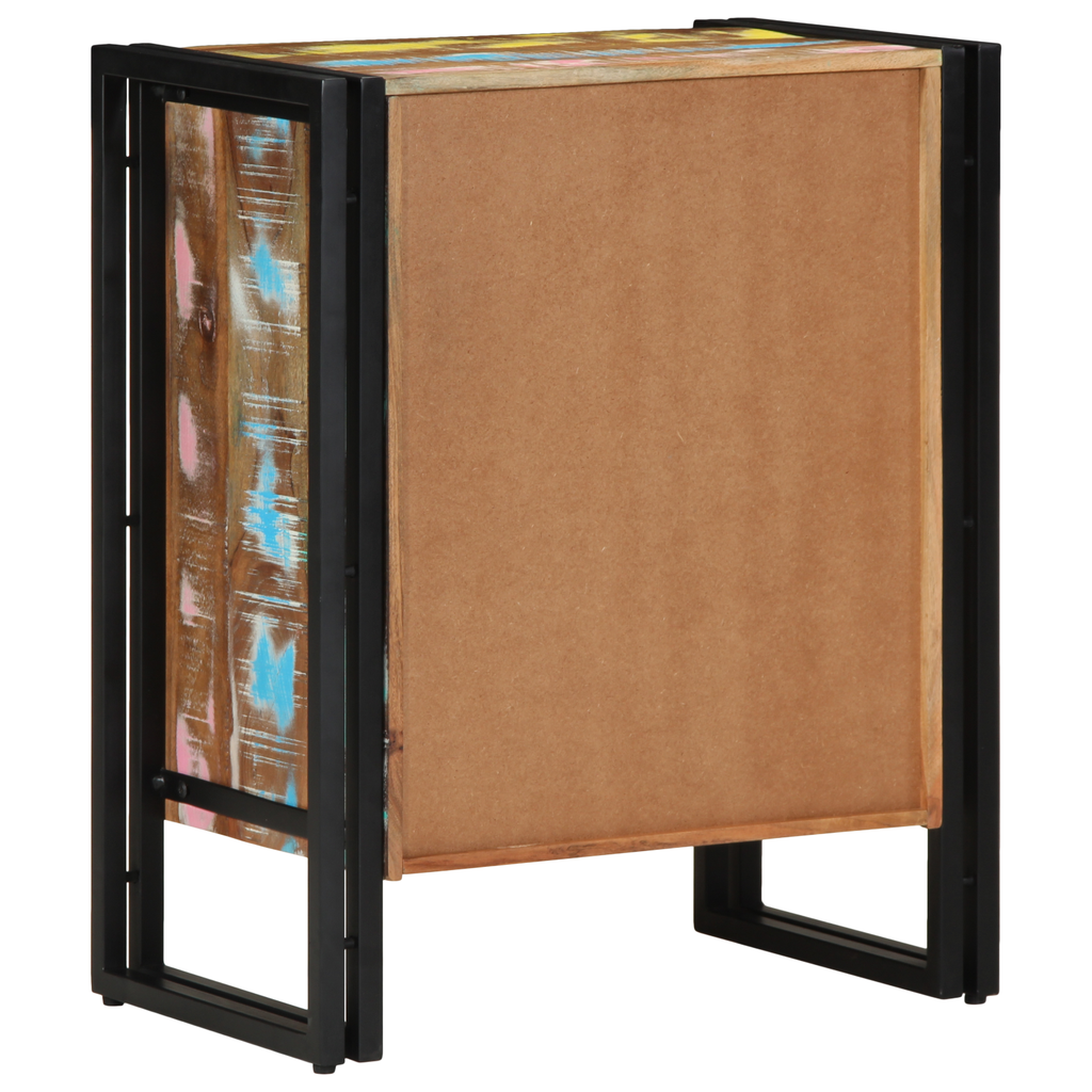 Schoenkast 30x30x40 cm massief gerecycled hout en staal zwart