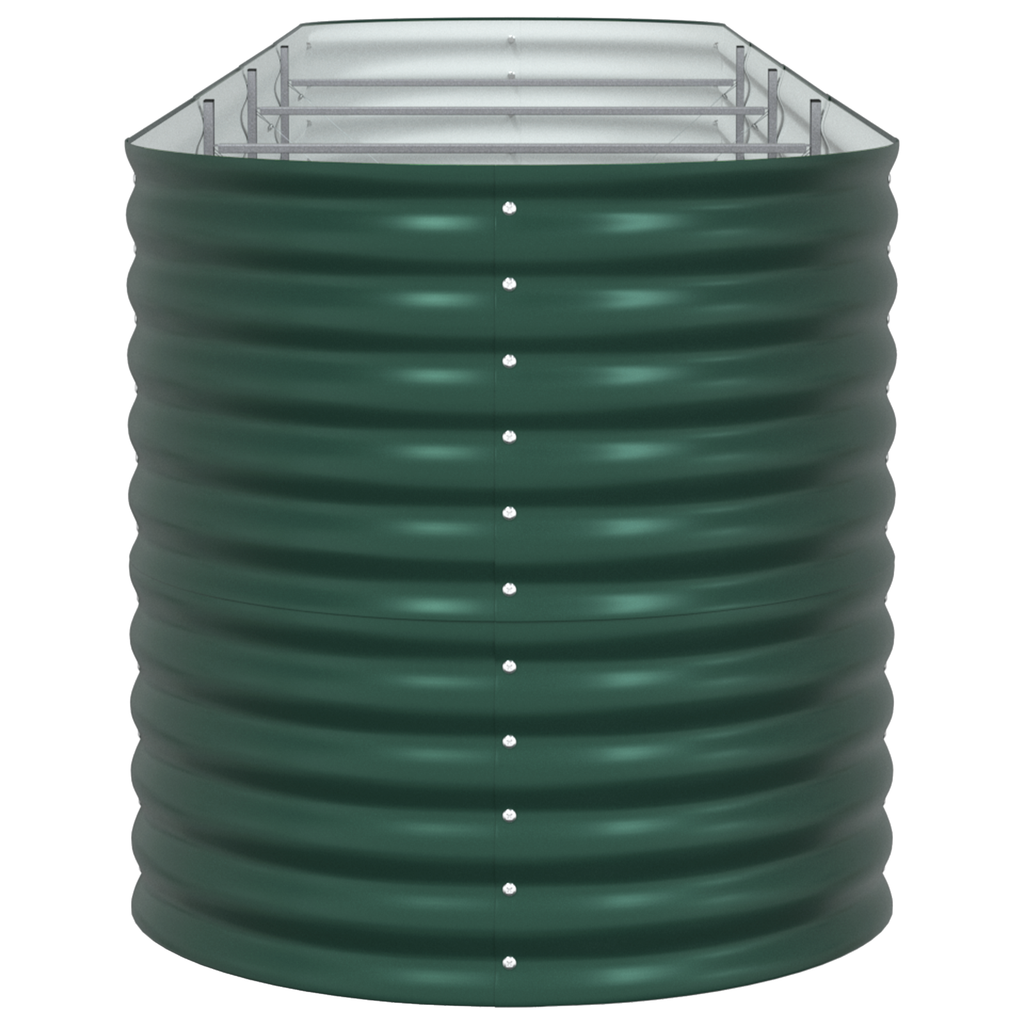 Plantenbak verhoogd 400x80x81 cm gegalvaniseerd staal groen