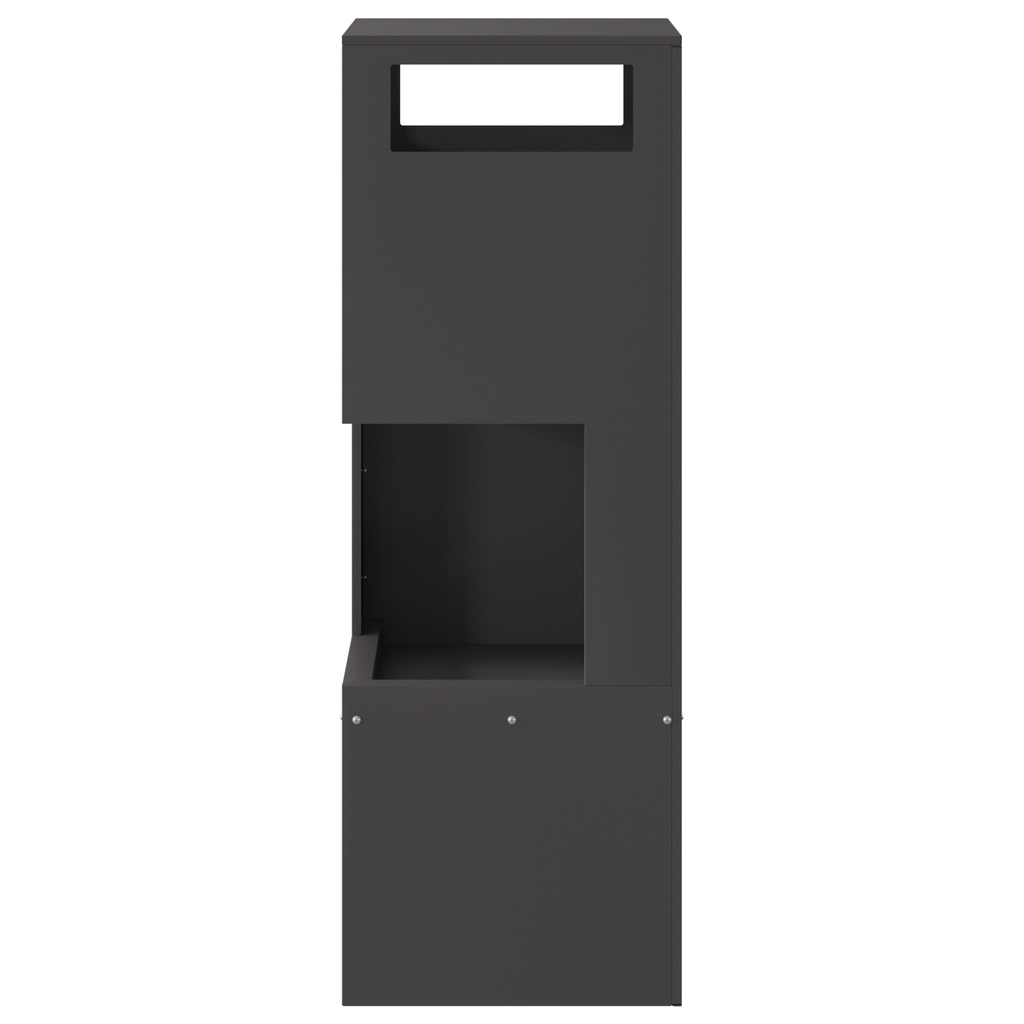 Vuurschaal Vierkant Zwart 35x35x100 cm Staal