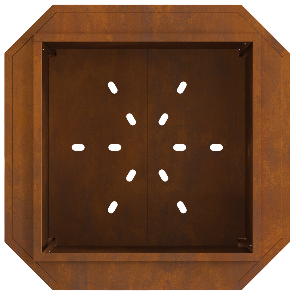 Vuurkorf rookvrij 58x58x51 cm cortenstaal