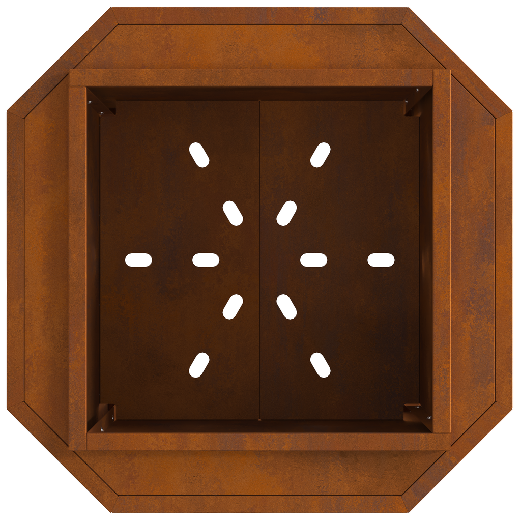 Vuurkorf rookvrij 48x48x51 cm cortenstaal