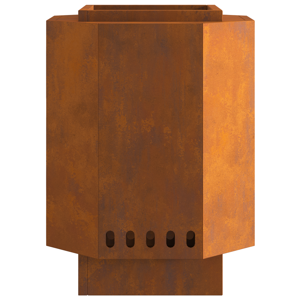 Vuurkorf rookvrij 38x38x51 cm cortenstaal