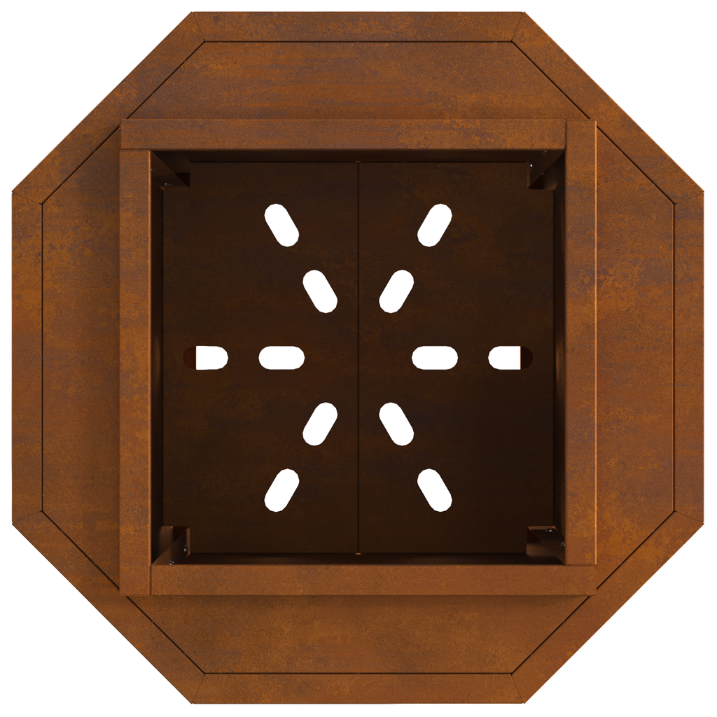 Vuurkorf rookvrij 38x38x51 cm cortenstaal