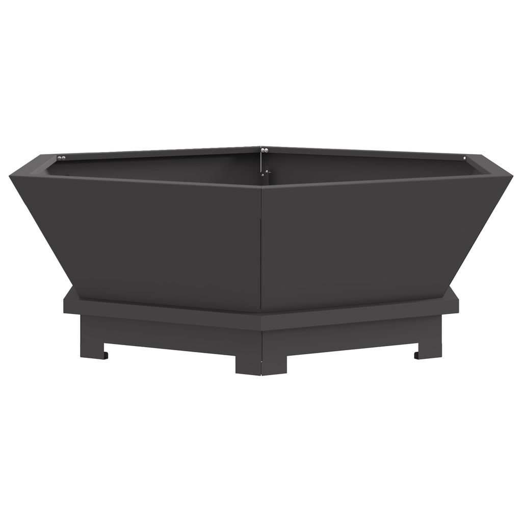 Vuurkorf Hexagonaal Zwart 75x75x28 cm Staal