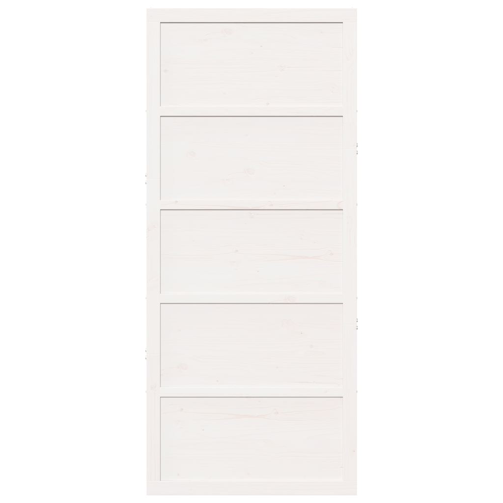 Schuifdeur Wit 100x208 cm Massief Hout Vuren