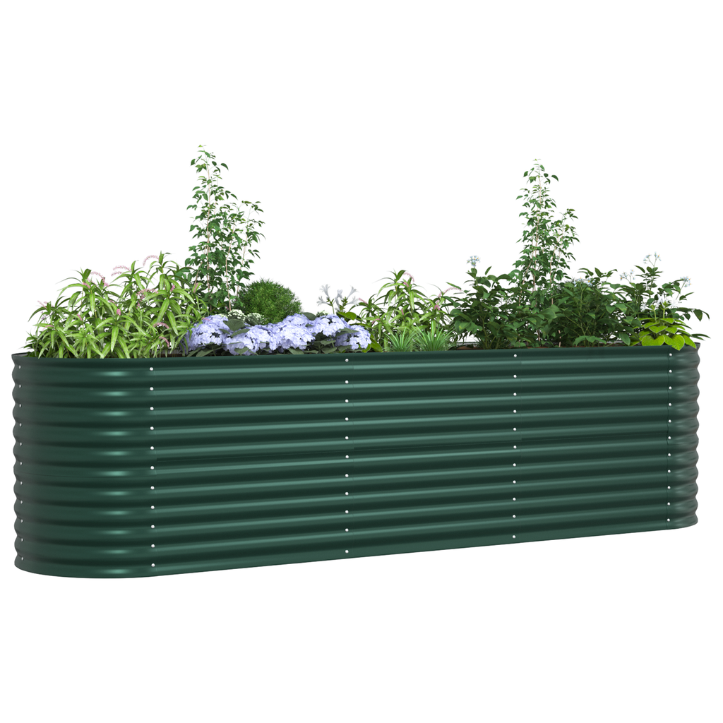 Plantenbak verhoogd 320x80x81 cm gegalvaniseerd staal groen