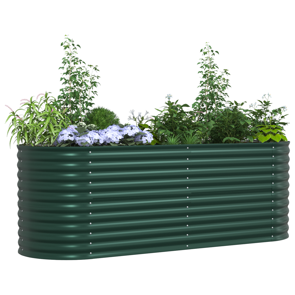 Plantenbak verhoogd 240x80x81 cm gegalvaniseerd staal groen