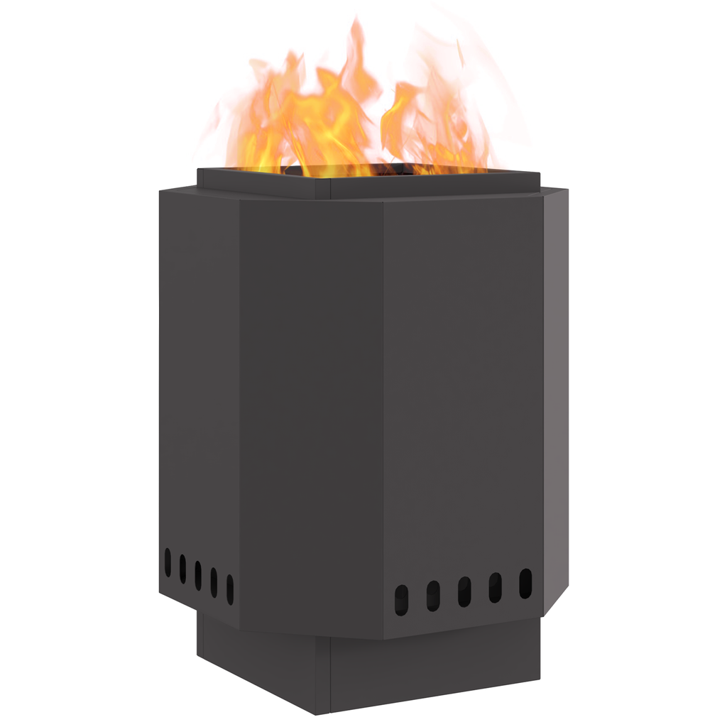 Vuurkorf rookvrij 38x38x51 cm staal zwart