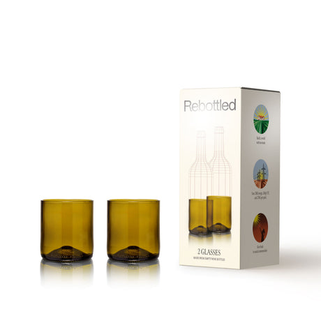 Short Tumbler 2-pack elegante drinkglazen gemaakt van gerecycled wijnglas