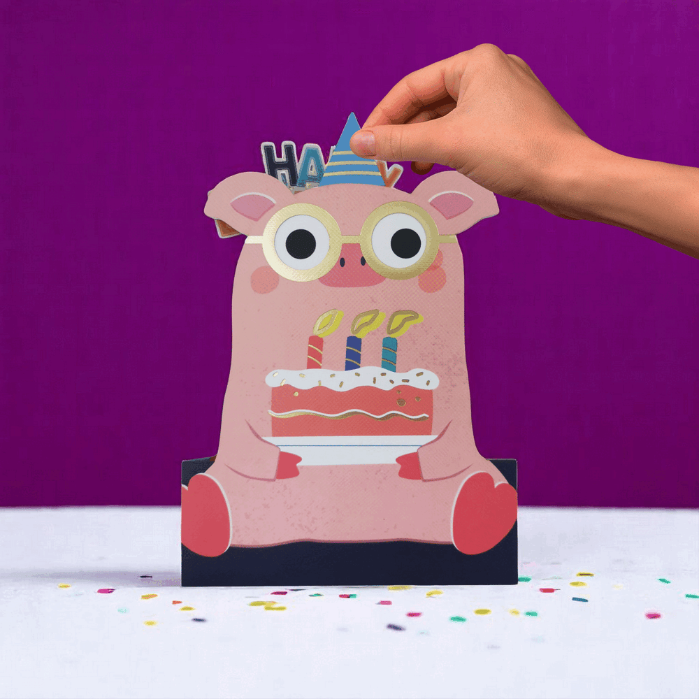 Schattige kaarten met bewegende oogjes  Feest Varken bij Wehebbenallesinhuis.nl