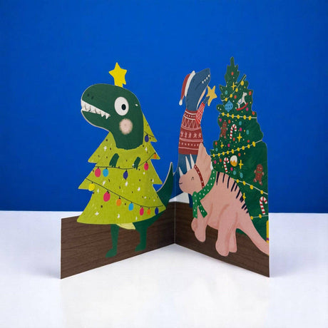 Schattige kaarten met bewegende oogjes Kerst Dinosaurus bij wehebbenallesinhuis.nl