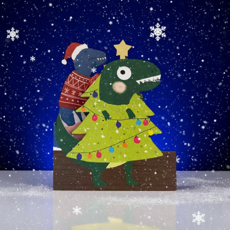 Schattige kaarten met bewegende oogjes Kerst Dinosaurus bij wehebbenallesinhuis.nl