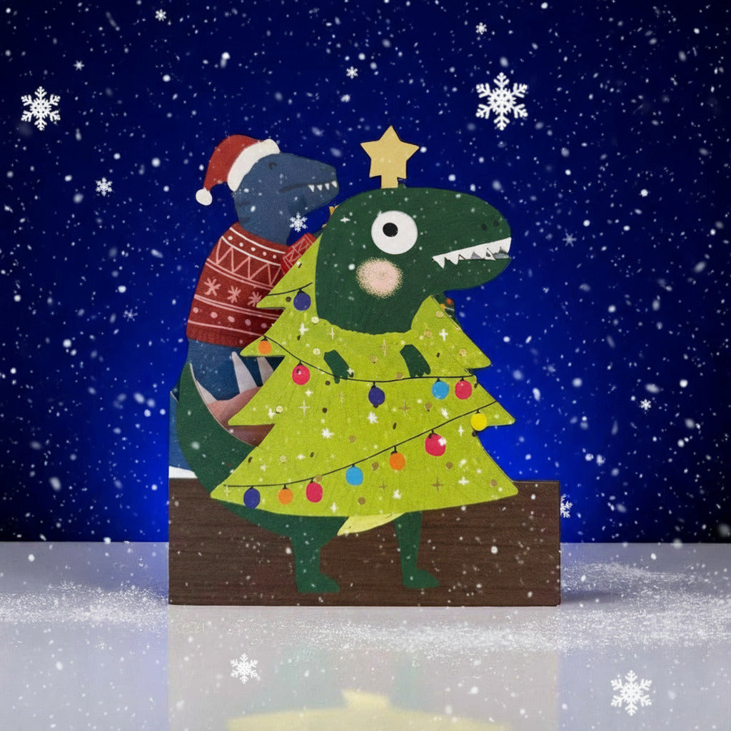 Schattige kaarten met bewegende oogjes Kerst Dinosaurus bij wehebbenallesinhuis.nl