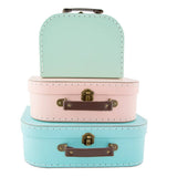 Set van 3 opberg Koffers, luxe opbergdozen Pastelkleuren, Kofferset Sass & Belle bij Wehebbenallesinhuis.nl