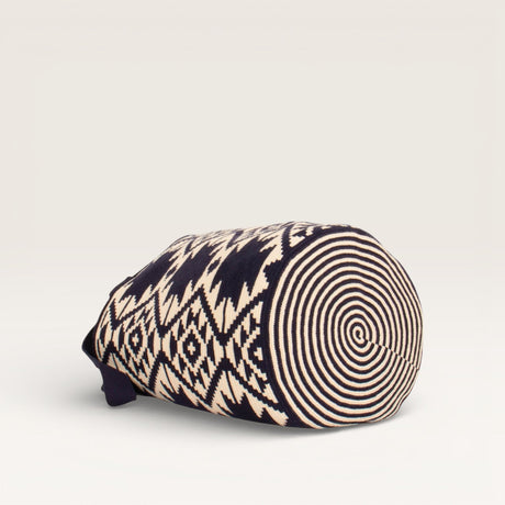 Geometric round tote bag L | Navy