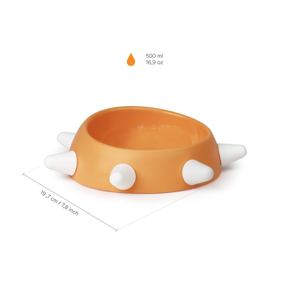 United pets Schuine Voerbak voor Honden cool Design uit Italie Wehebbenallesinhuis.nl oranje
