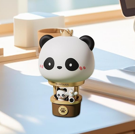 Panda Nachtlampje Luchtballon – Siliconen Bedlampje voor Kinderkamer – Drie Standen Dimbaar & Oplaadbaar