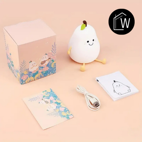 Actie Bedlampje - Nachtlampje Toffe Peer - USB oplaadbaar - Met Timer