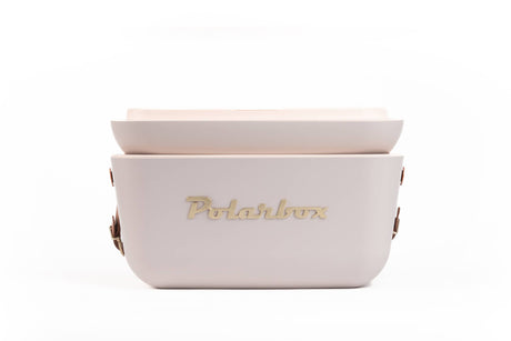 Polarbox cooler 20l Classic Gold retro chic with leather strap