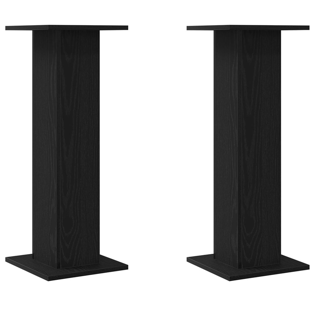 Plantenstandaards 2 st 30x30x80 cm bewerkt hout zwart eiken